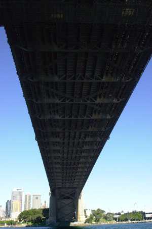 unter der Bay Harbour Bridge hindurch